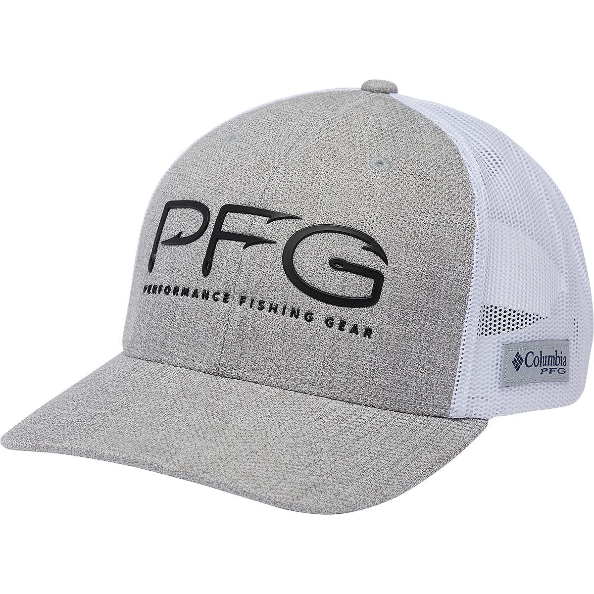 Columbia PFG Mesh Hooks Snap Back Trucker Hat Cool Grey Heather/Black, One Size