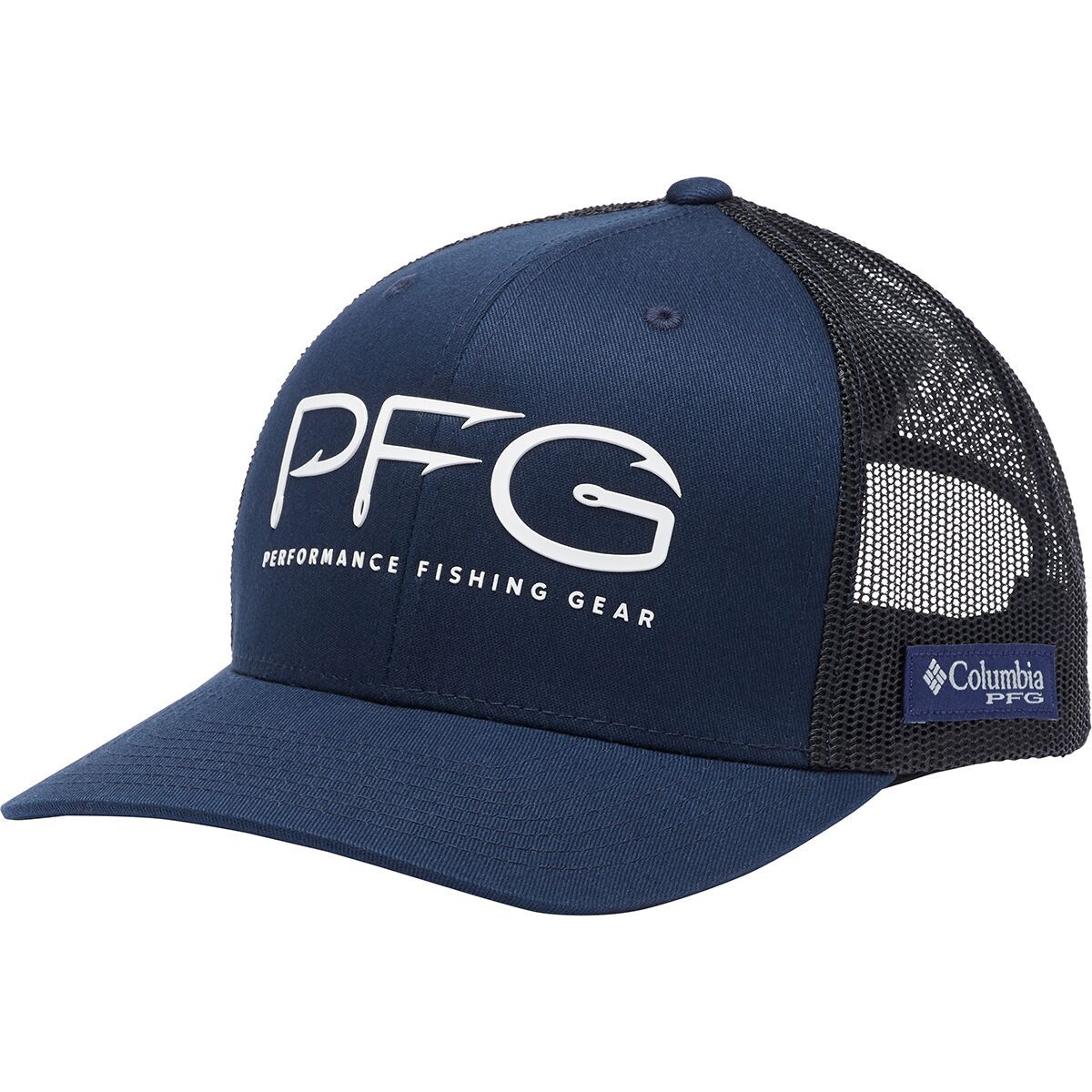 Image of Columbia PFG Mesh Hooks Snap Back Trucker Hat Collegiate Navy/White PFG, One Size