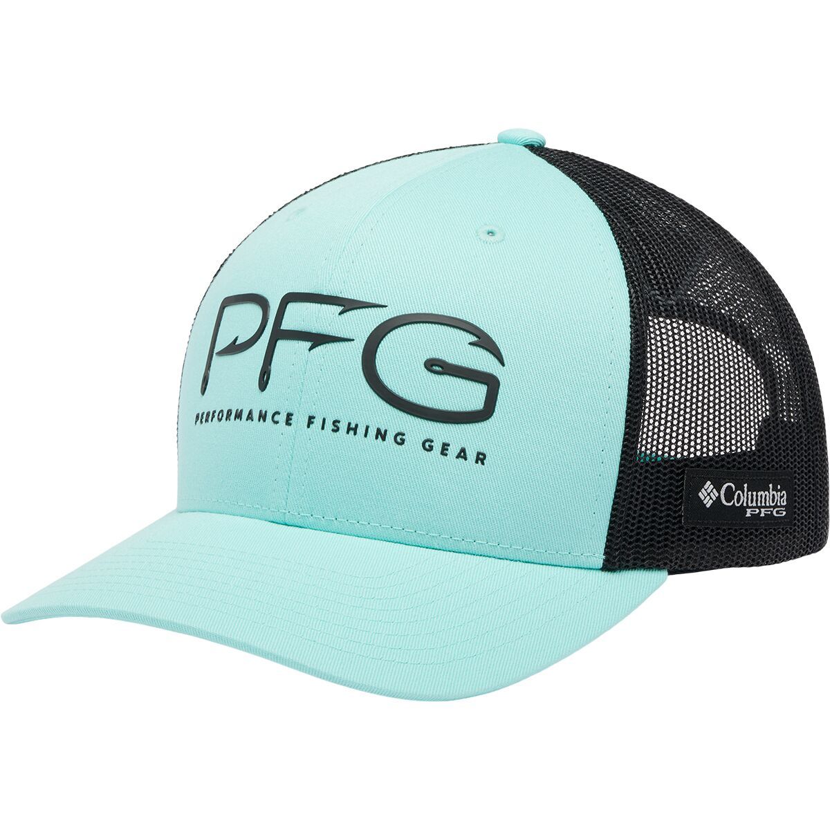 Columbia PFG Mesh Hooks Snap Back Trucker Hat Gulf Stream/Black/Black, One Size