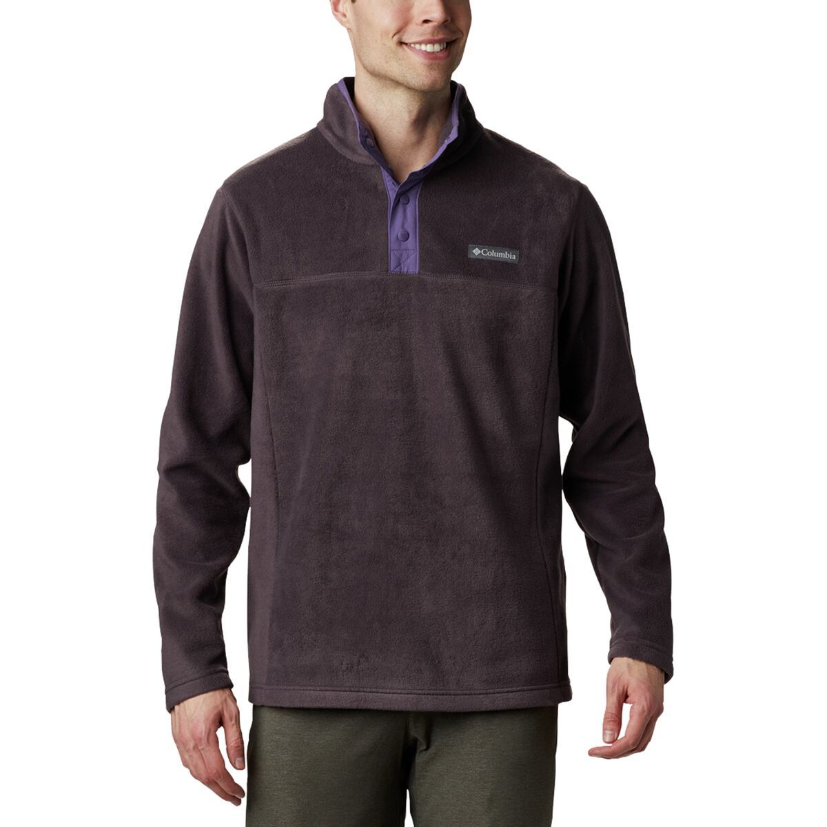 Backcountry Columbia Steens Mountain 1/2-Snap Fleece Jacket - Men's Dark Purple/Soft Purple, XL