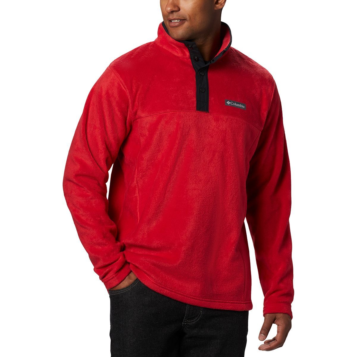 Columbia Steens Mountain 1/2-Snap Fleece Jacket - Men's Mountain Red/Black, S