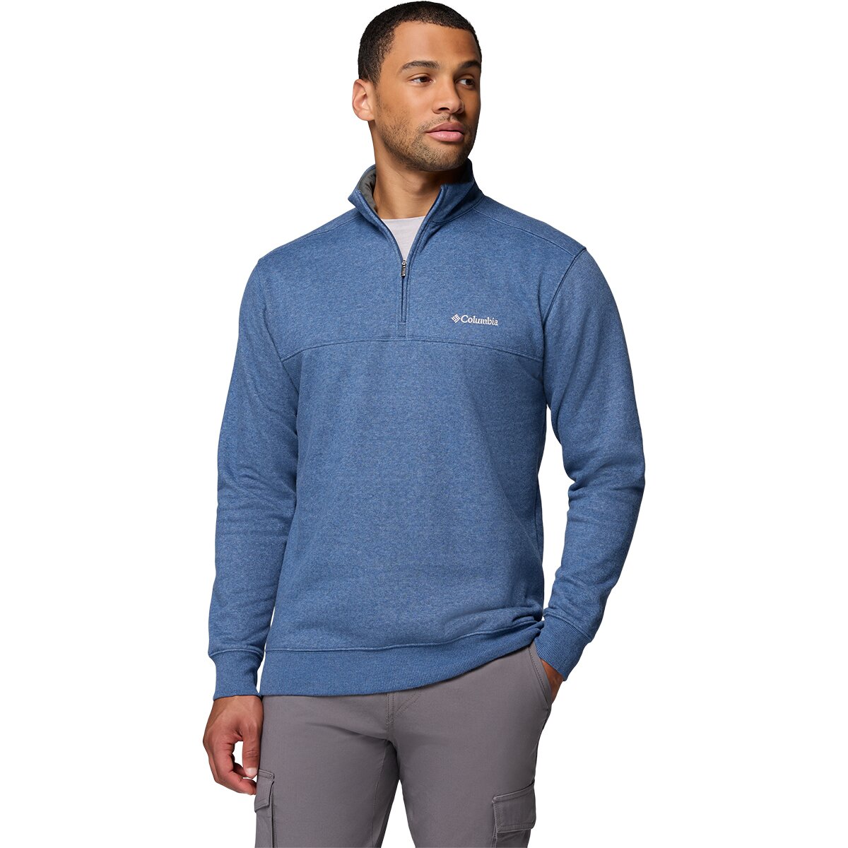 Image of Columbia Hart Mountain II 1/2-Zip Fleece Jacket - Men's Carbon Heather, S