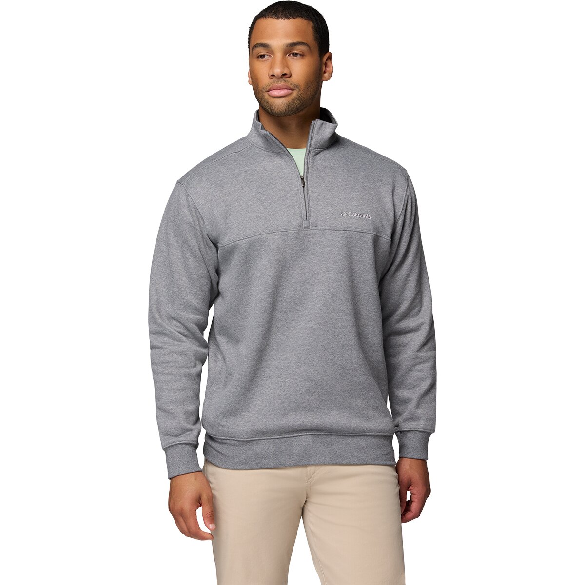 Image of Columbia Hart Mountain II 1/2-Zip Fleece Jacket - Men's Charcoal Heather, S