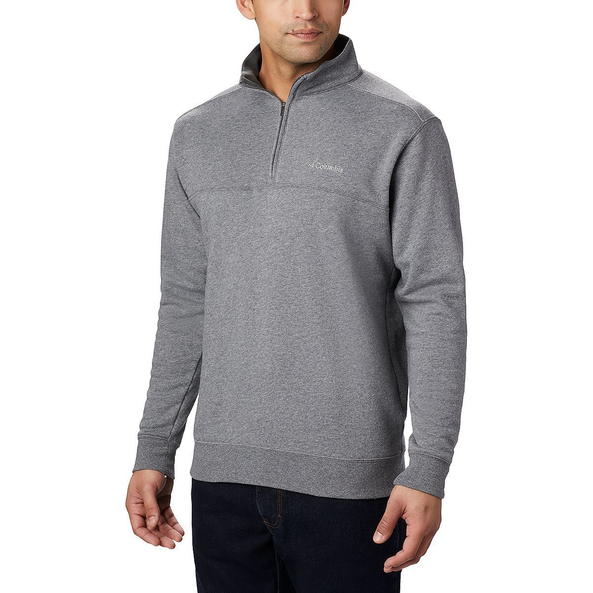 Image of Columbia Hart Mountain II 1/2-Zip Fleece Jacket - Men's Charcoal Heather, S