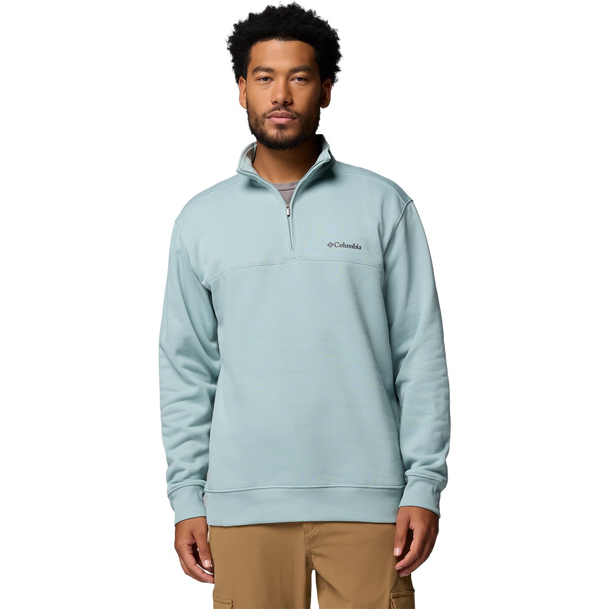 Image of Columbia Hart Mountain II 1/2-Zip Fleece Jacket - Men's Crushed Blue Heather, XL