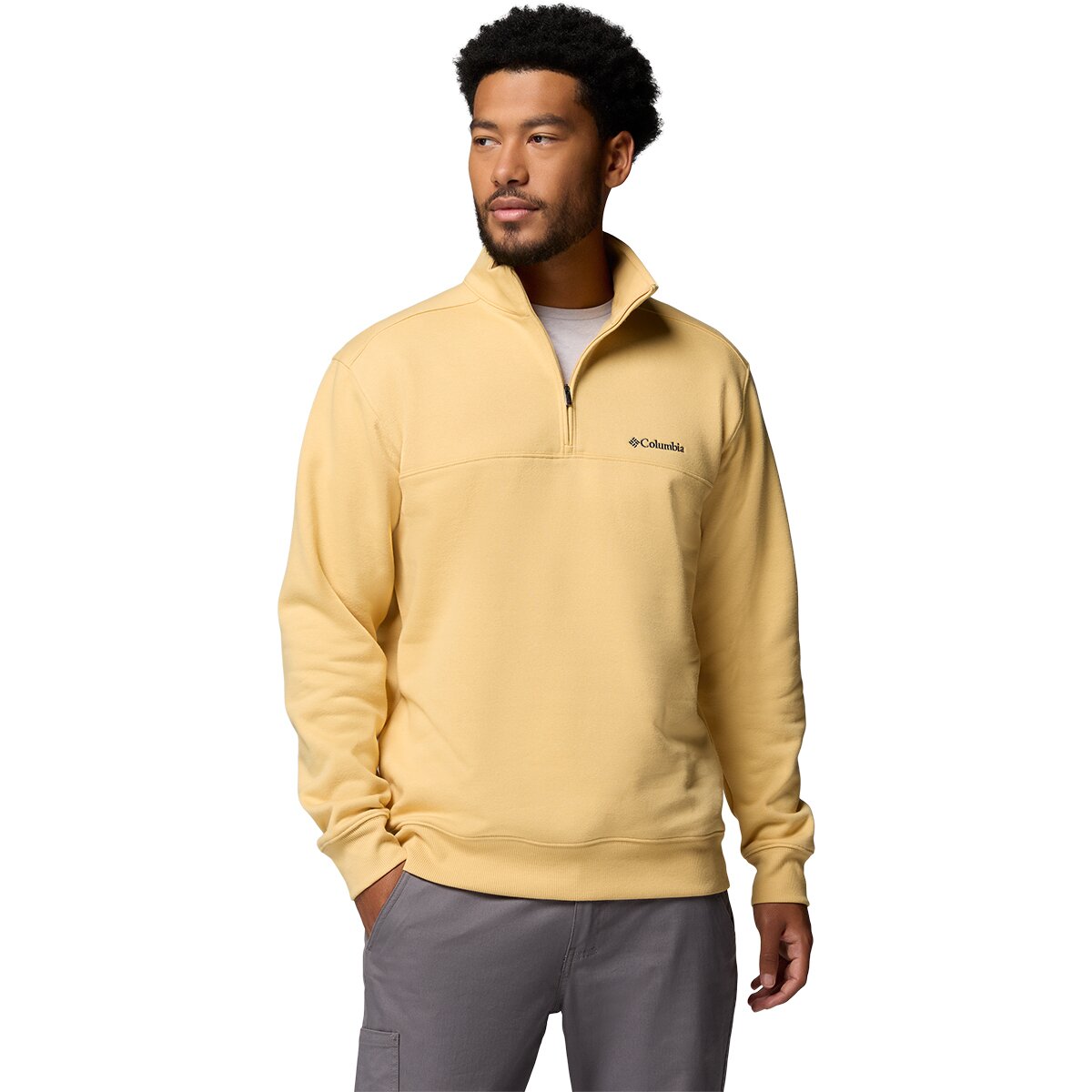 Image of Columbia Hart Mountain II 1/2-Zip Fleece Jacket - Men's Sand Dune Heather, XL