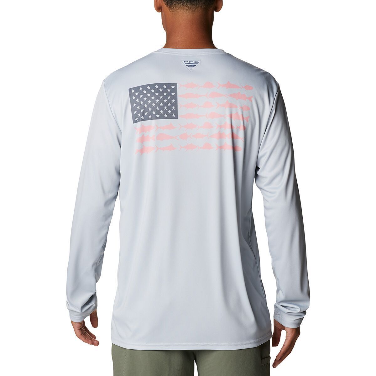 Columbia Terminal Tackle PFG Fish Flag Shirt - Men's Cool Grey/City Grey, XL