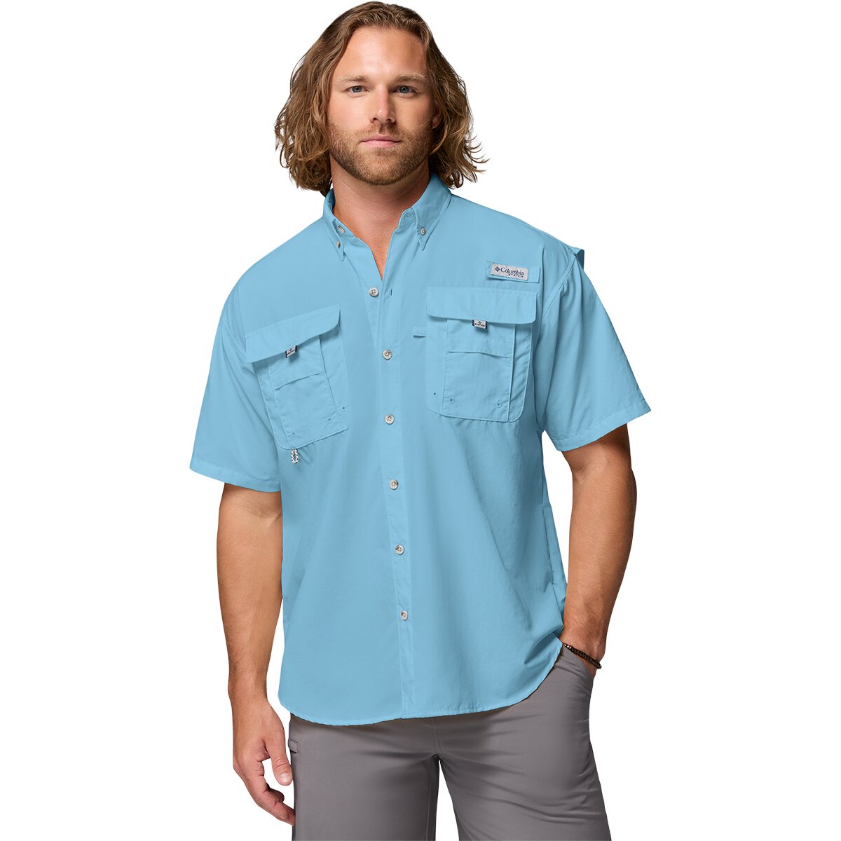 Image of Columbia Bahama II Short-Sleeve Shirt - Men's Vintage Blue, M