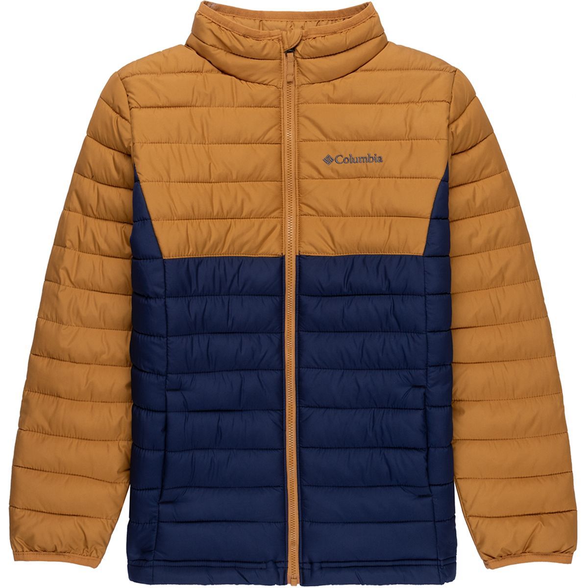 Columbia Powder Lite Insulated Jacket - Boys' Collegiate Navy/Canyon Gold, M