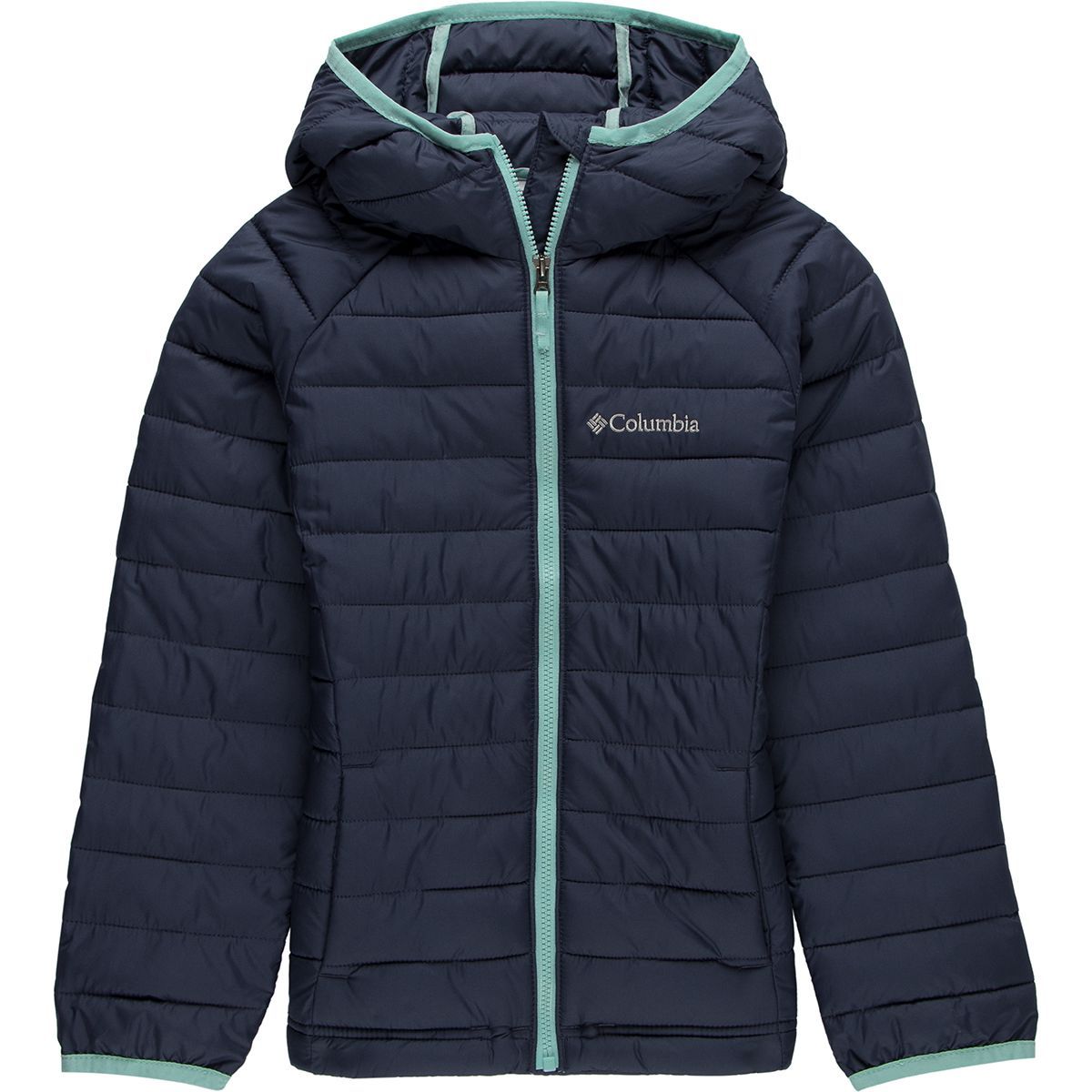 Columbia Powder Lite Hooded Insulated Jacket - Girls' Nocturnal, M