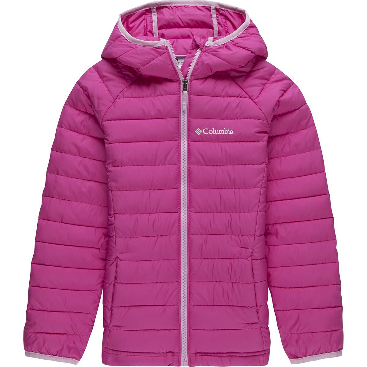 Columbia Powder Lite Hooded Insulated Jacket - Girls' Pink Ice, L