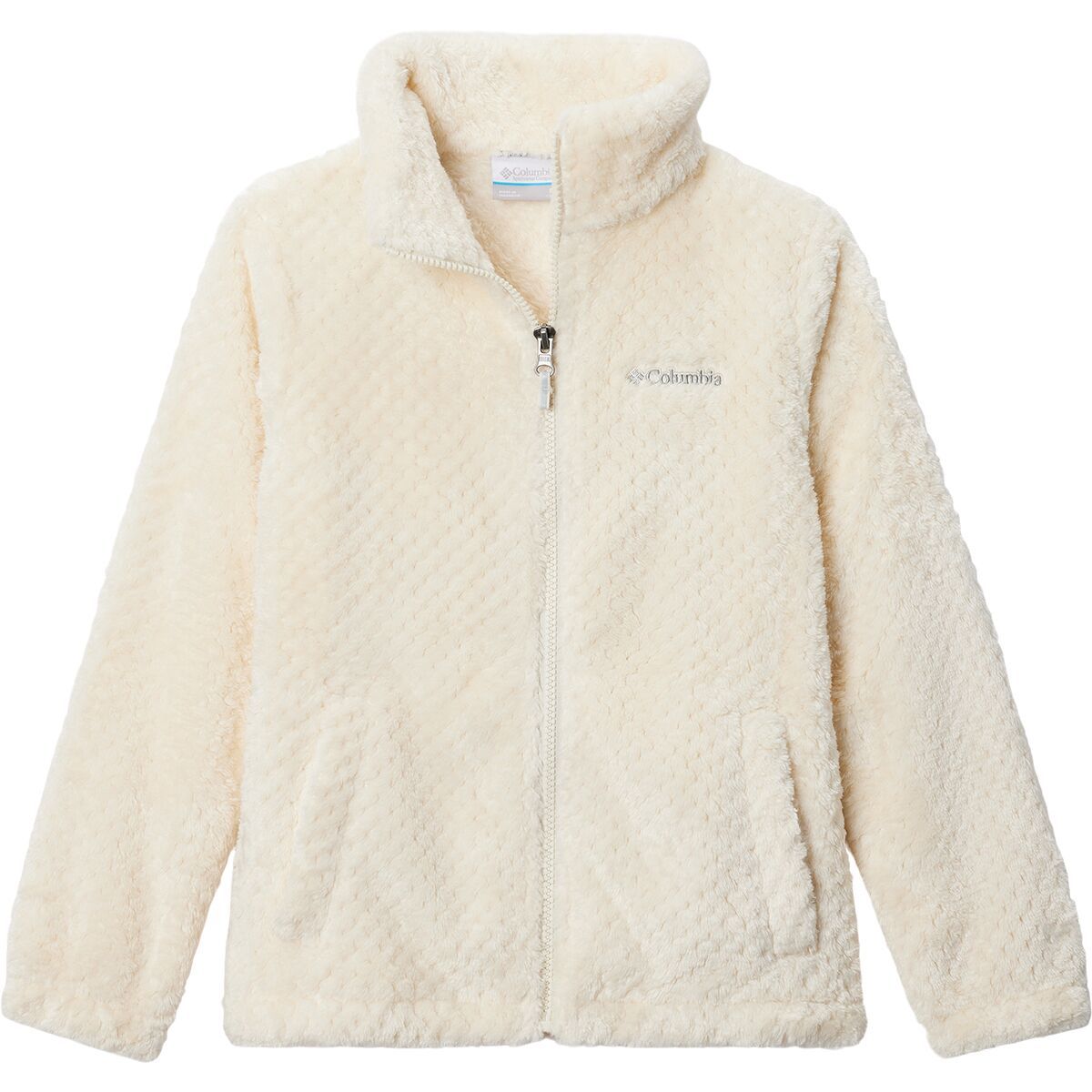Image of Columbia Fire Side Sherpa Hybrid Full-Zip Fleece Jacket - Girls' Chalk, L