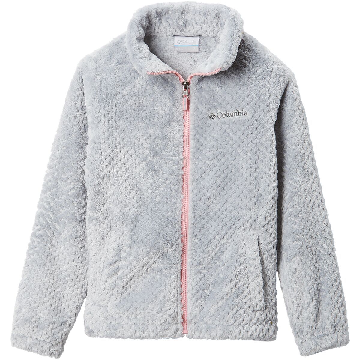 Columbia Fire Side Sherpa Hybrid Full-Zip Fleece Jacket - Girls' Safari, L