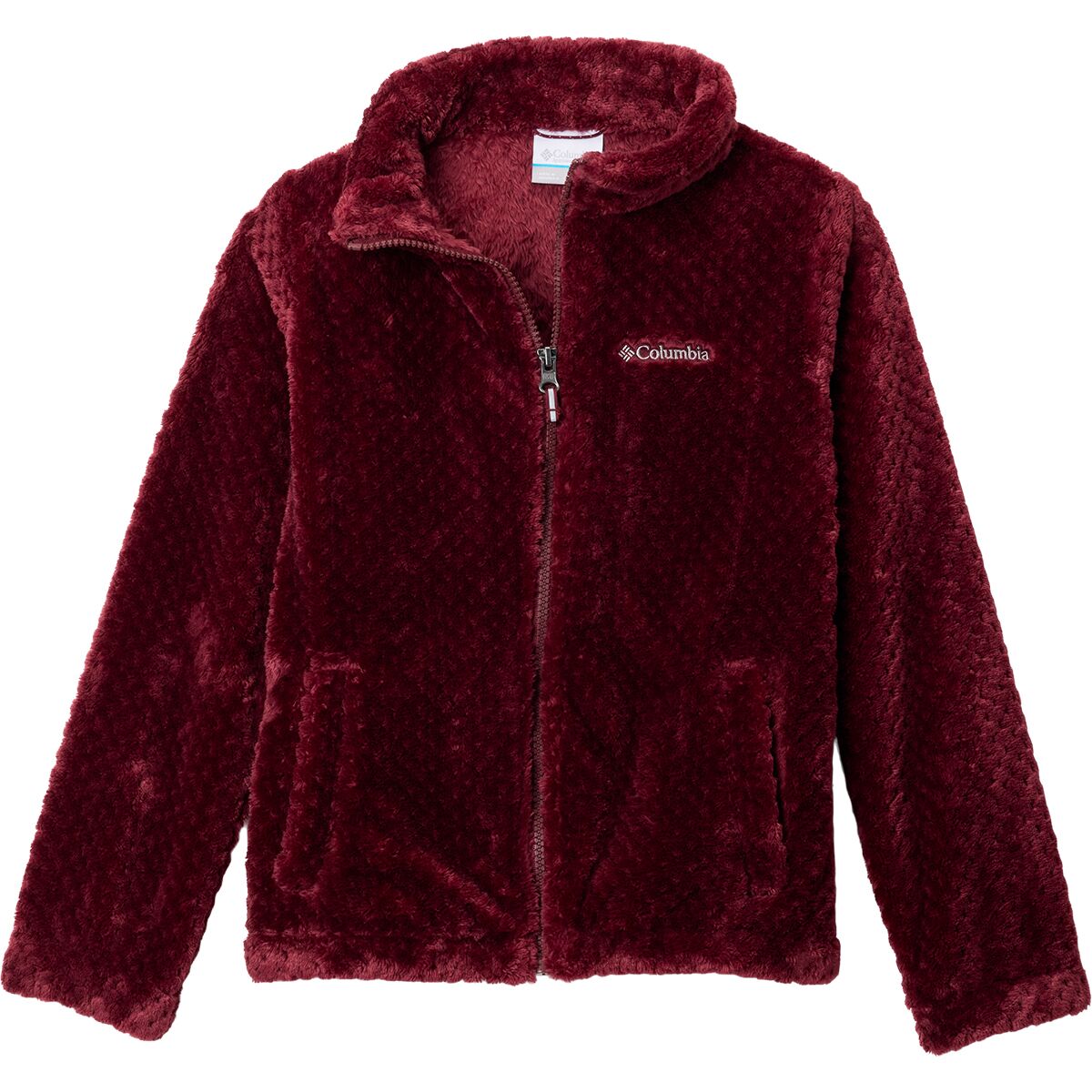Image of Columbia Fire Side Sherpa Hybrid Full-Zip Fleece Jacket - Girls' Rich Wine, M
