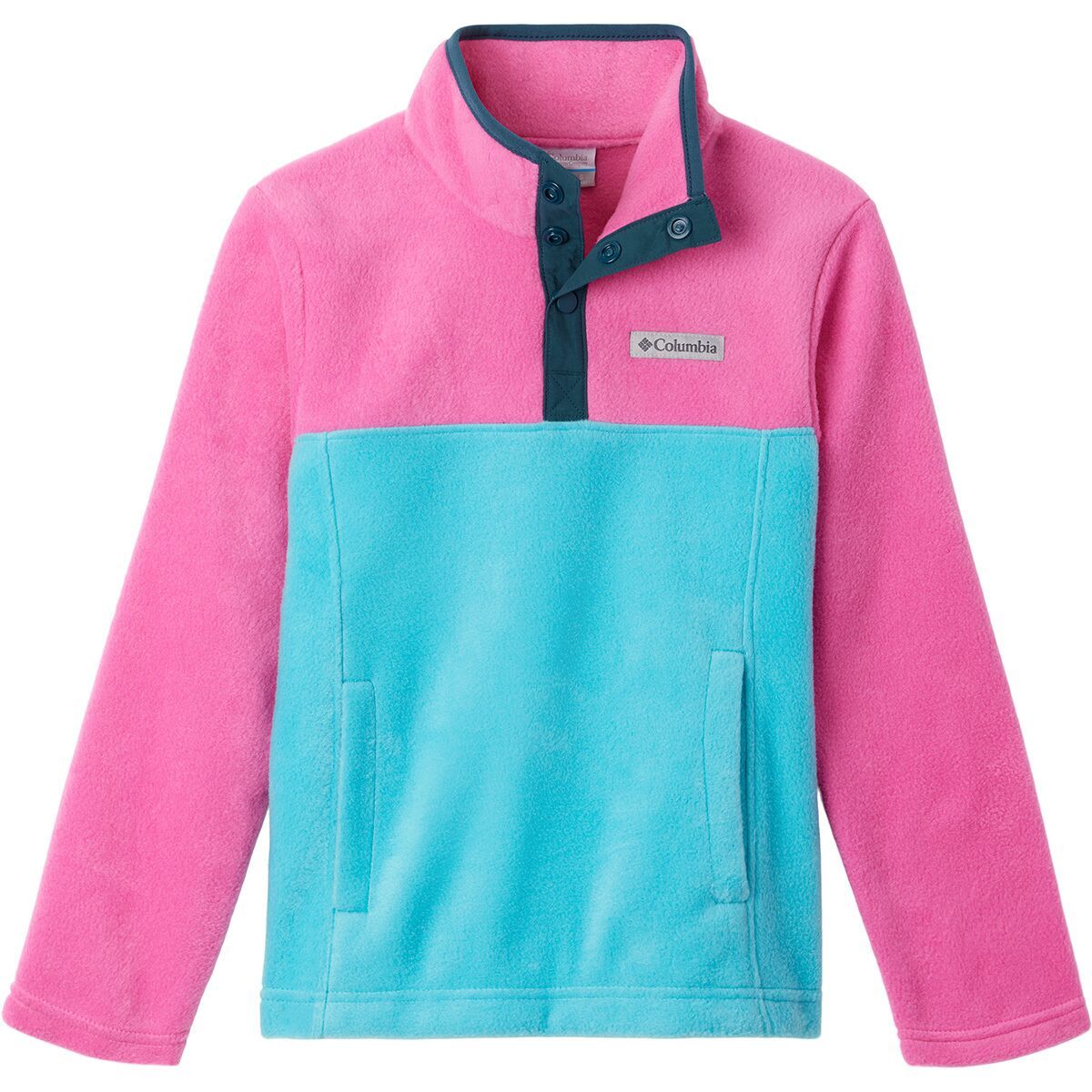 Columbia Steens Mountain 1/4-Snap Fleece Pullover - Girls' Geyser/Pink Ice, S