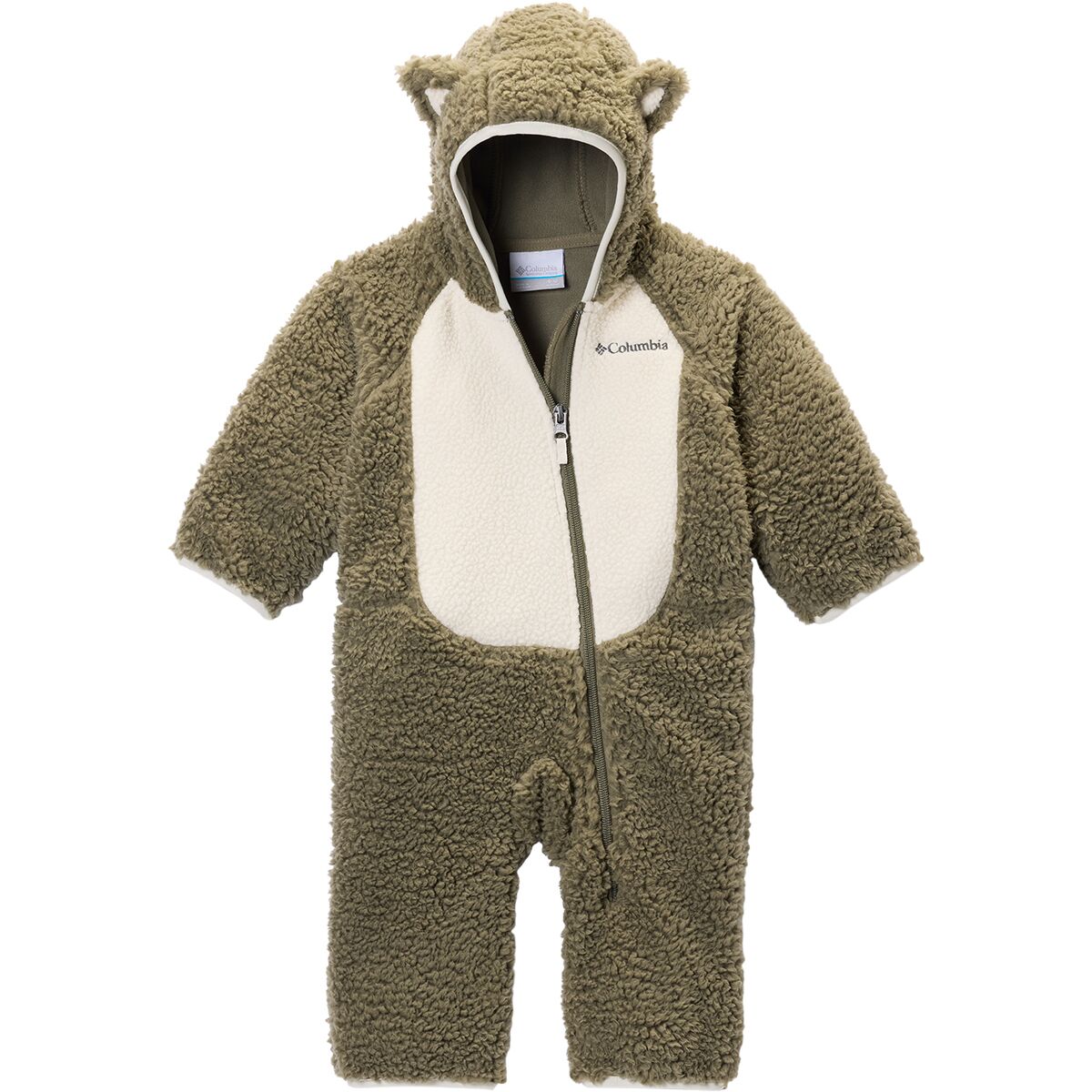Image of Columbia Foxy Baby Sherpa Bunting - Infants' Stone Green/Chalk, 6/12M