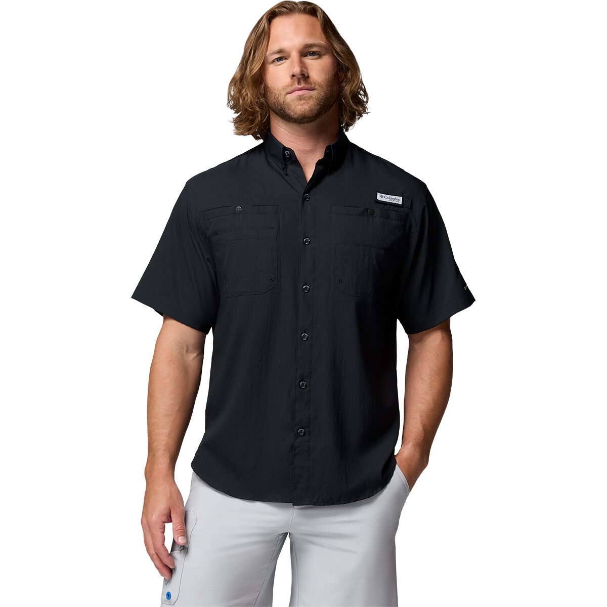 Image of Columbia Tamiami II Short-Sleeve Shirt - Men's Black, XXL