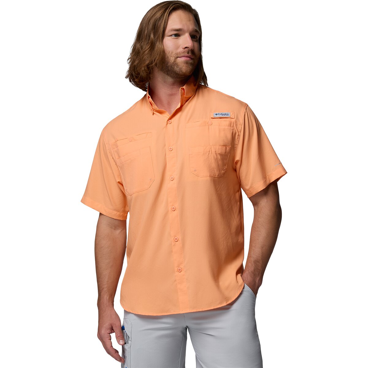 Image of Columbia Tamiami II Short-Sleeve Shirt - Men's Bright Nectar, S