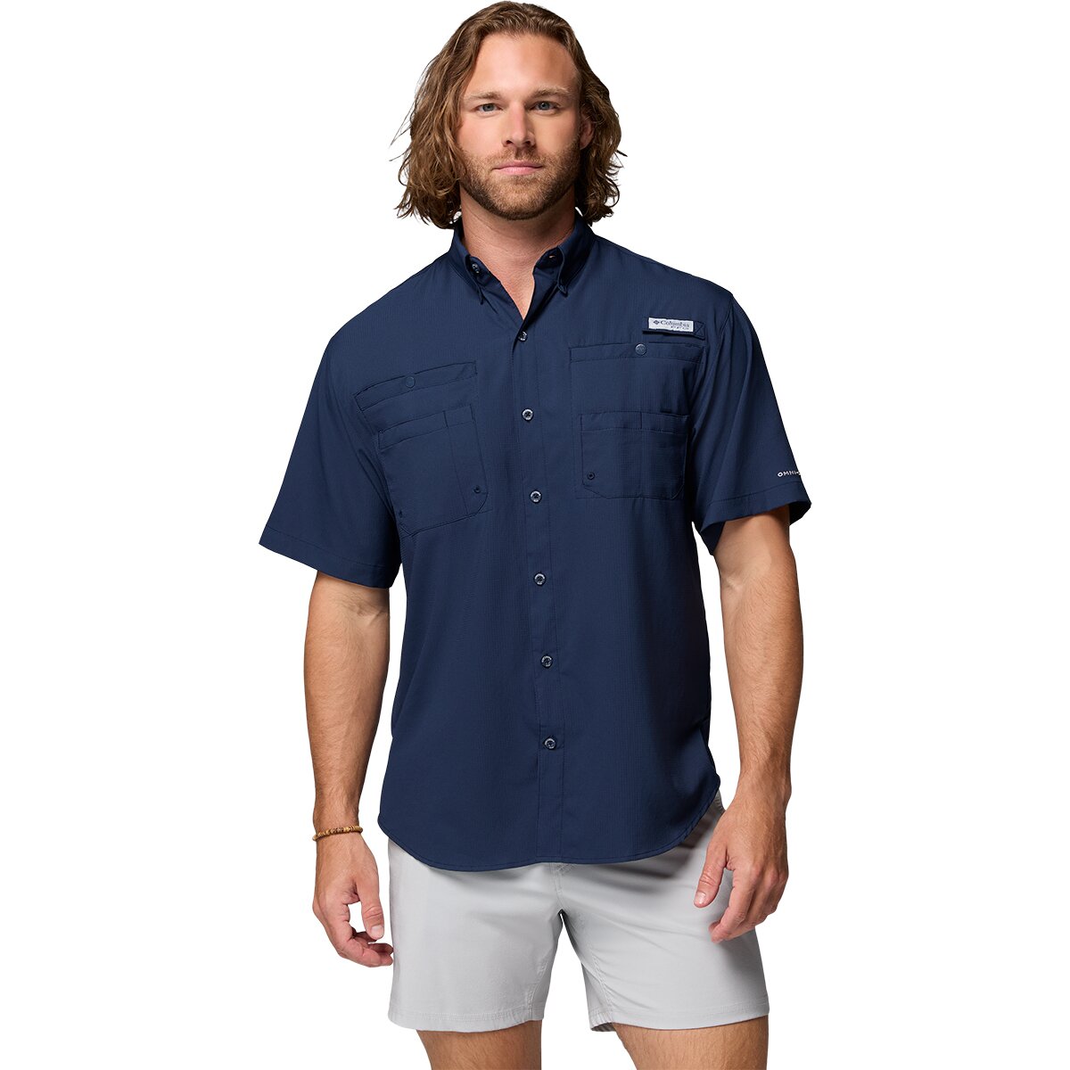 Image of Columbia Tamiami II Short-Sleeve Shirt - Men's Collegiate Navy, XXL