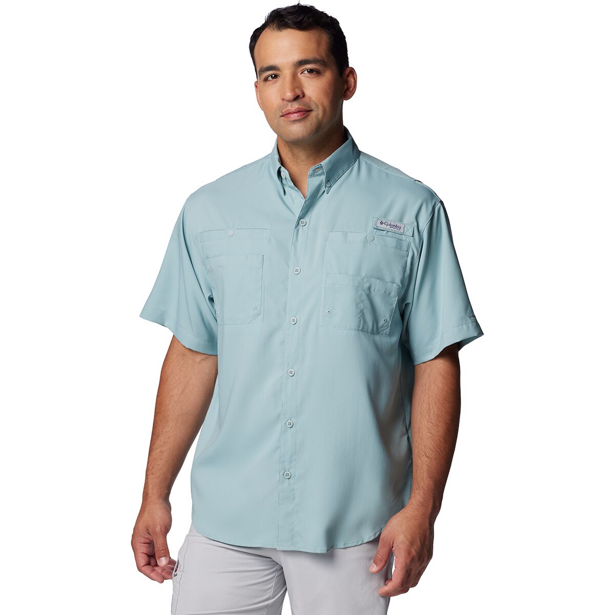 Image of Columbia Tamiami II Short-Sleeve Shirt - Men's Crushed Blue, S