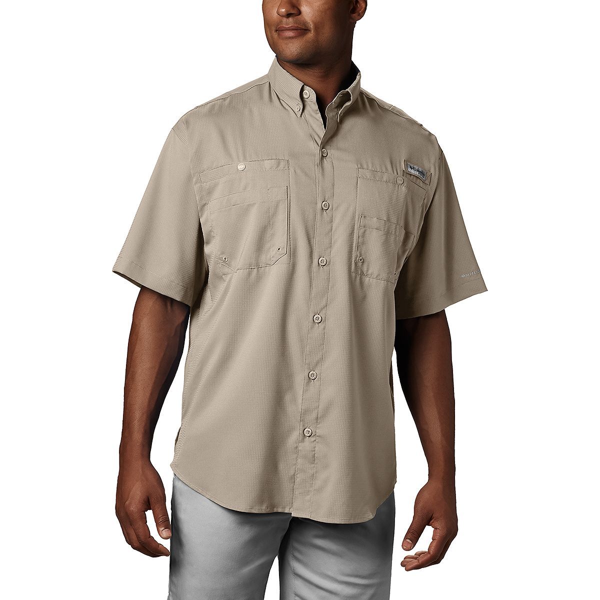 Image of Columbia Tamiami II Short-Sleeve Shirt - Men's Fossil, S