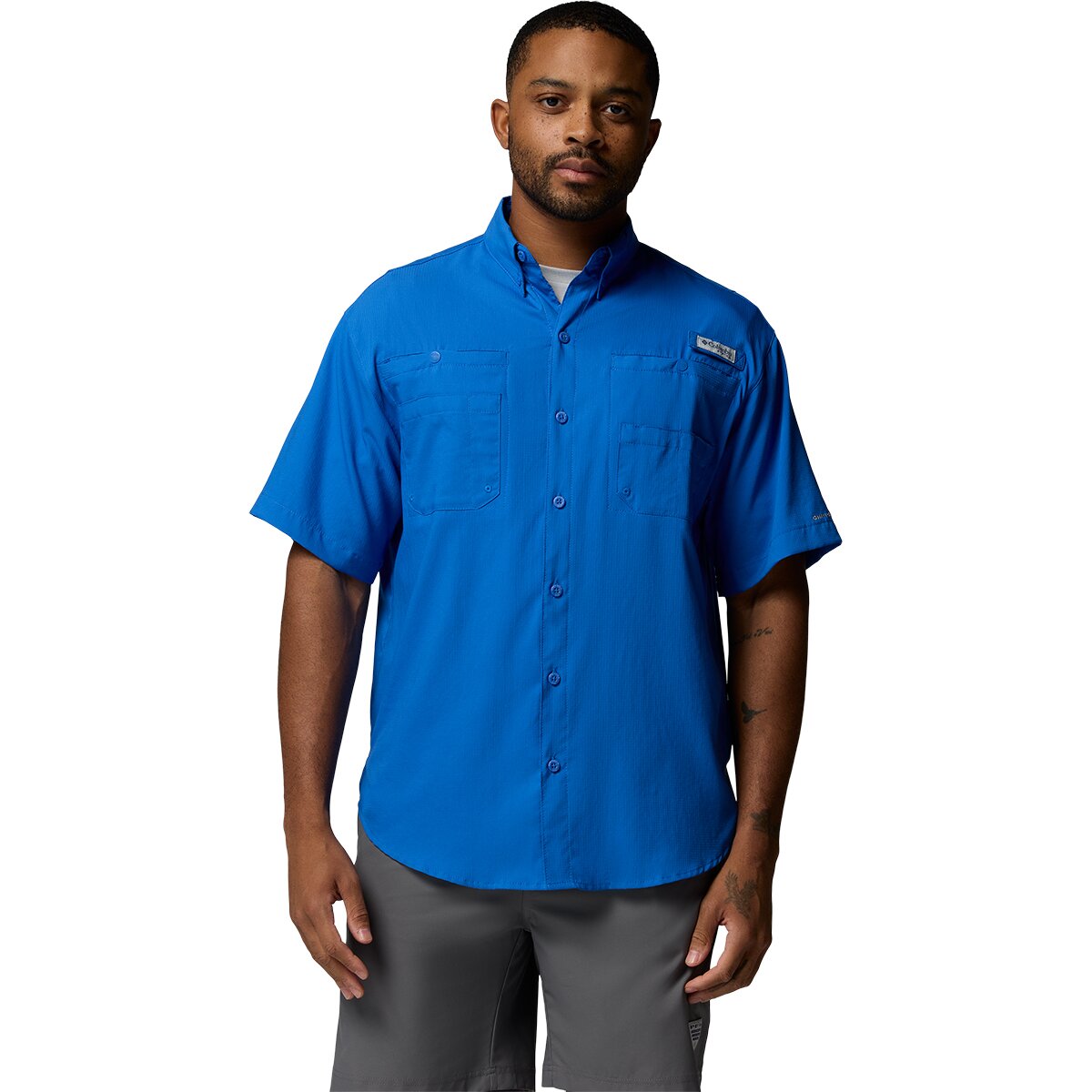 Image of Columbia Tamiami II Short-Sleeve Shirt - Men's Vivid Blue, S