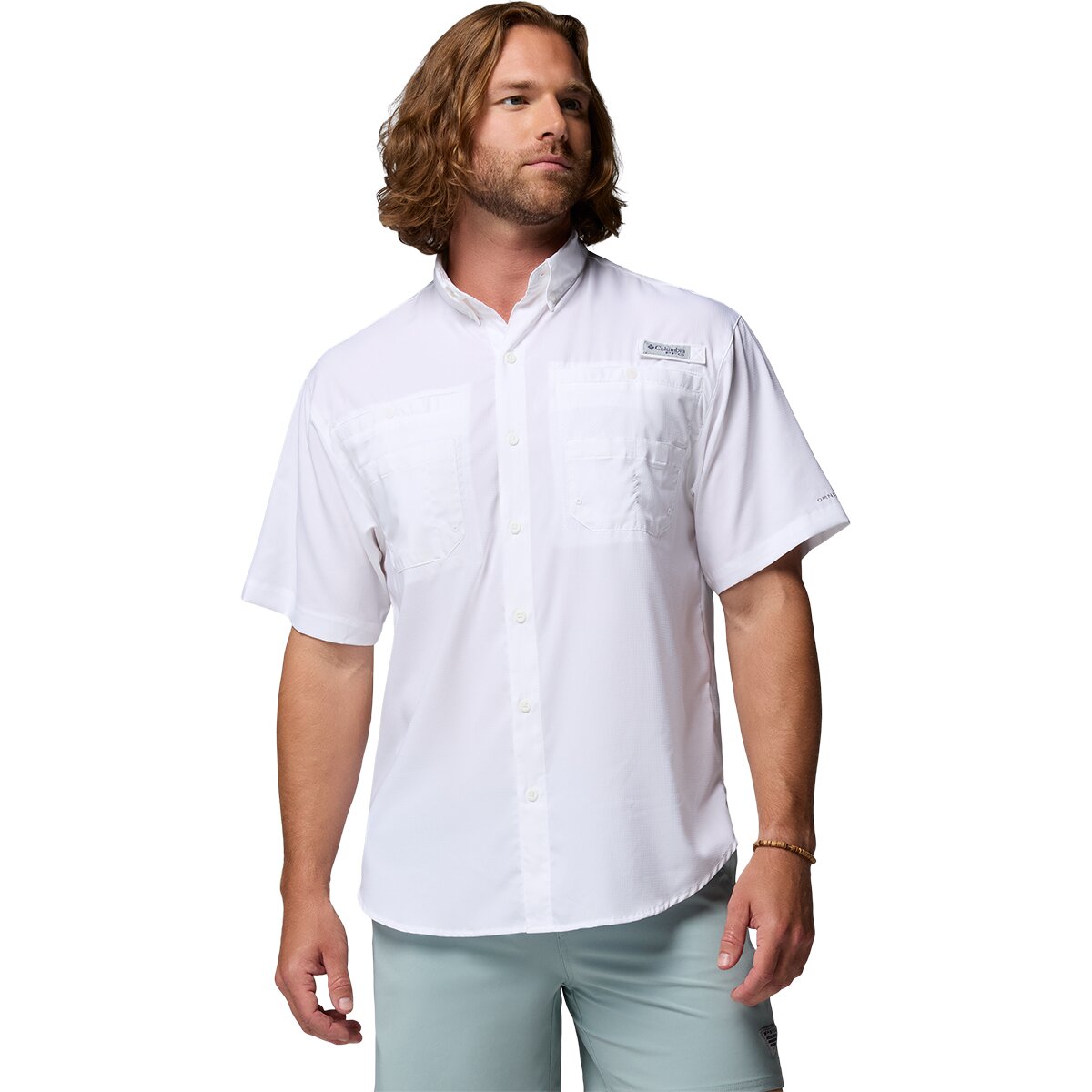 Image of Columbia Tamiami II Short-Sleeve Shirt - Men's White, S