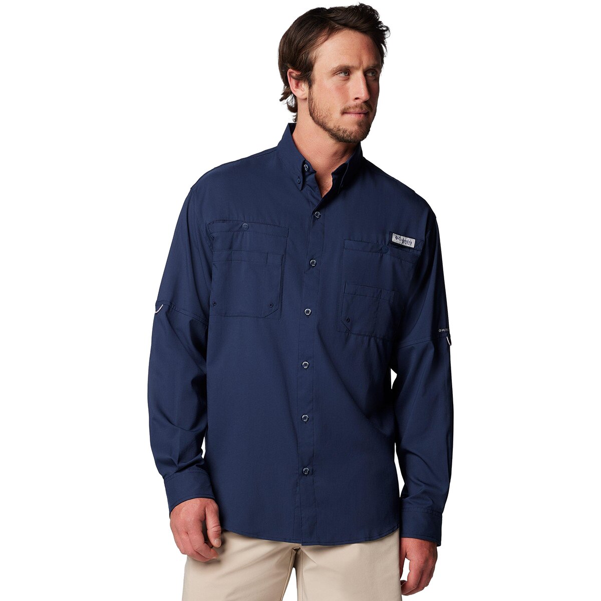Image of Columbia Tamiami II Long-Sleeve Shirt - Men's Collegiate Navy, XL