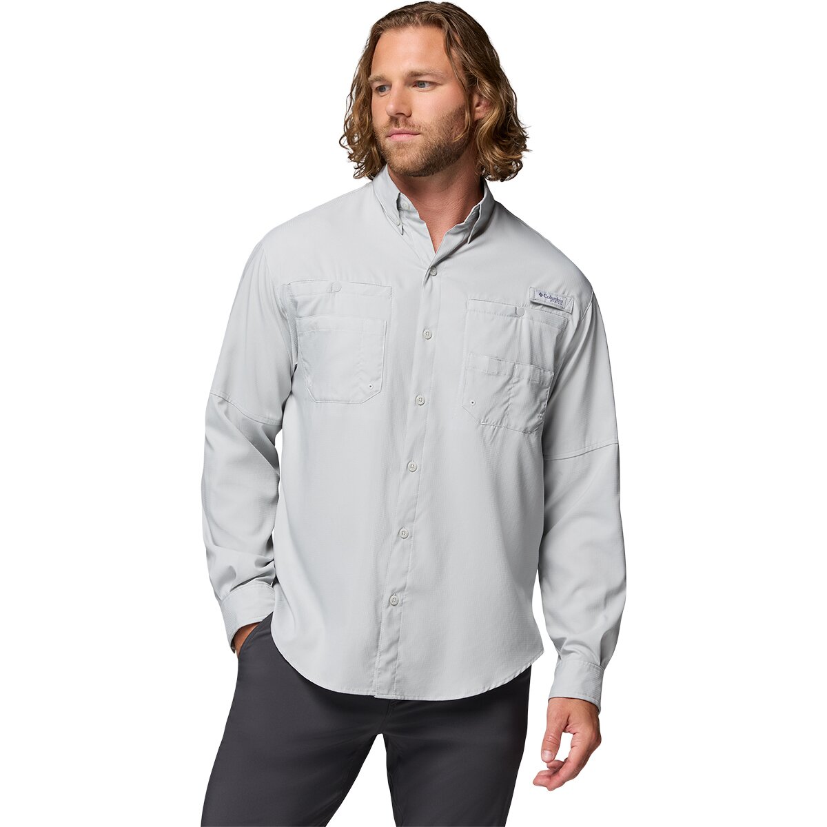 Image of Columbia Tamiami II Long-Sleeve Shirt - Men's Cool Grey, XXL
