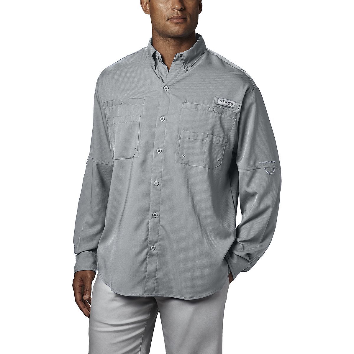 Image of Columbia Tamiami II Long-Sleeve Shirt - Men's Cool Grey, XL