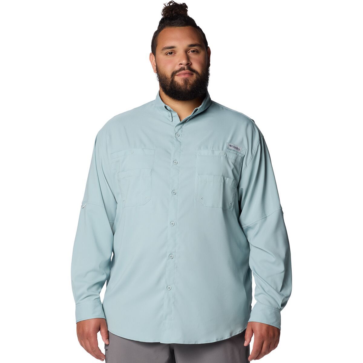 Image of Columbia Tamiami II Long-Sleeve Shirt - Men's Crushed Blue, XXL