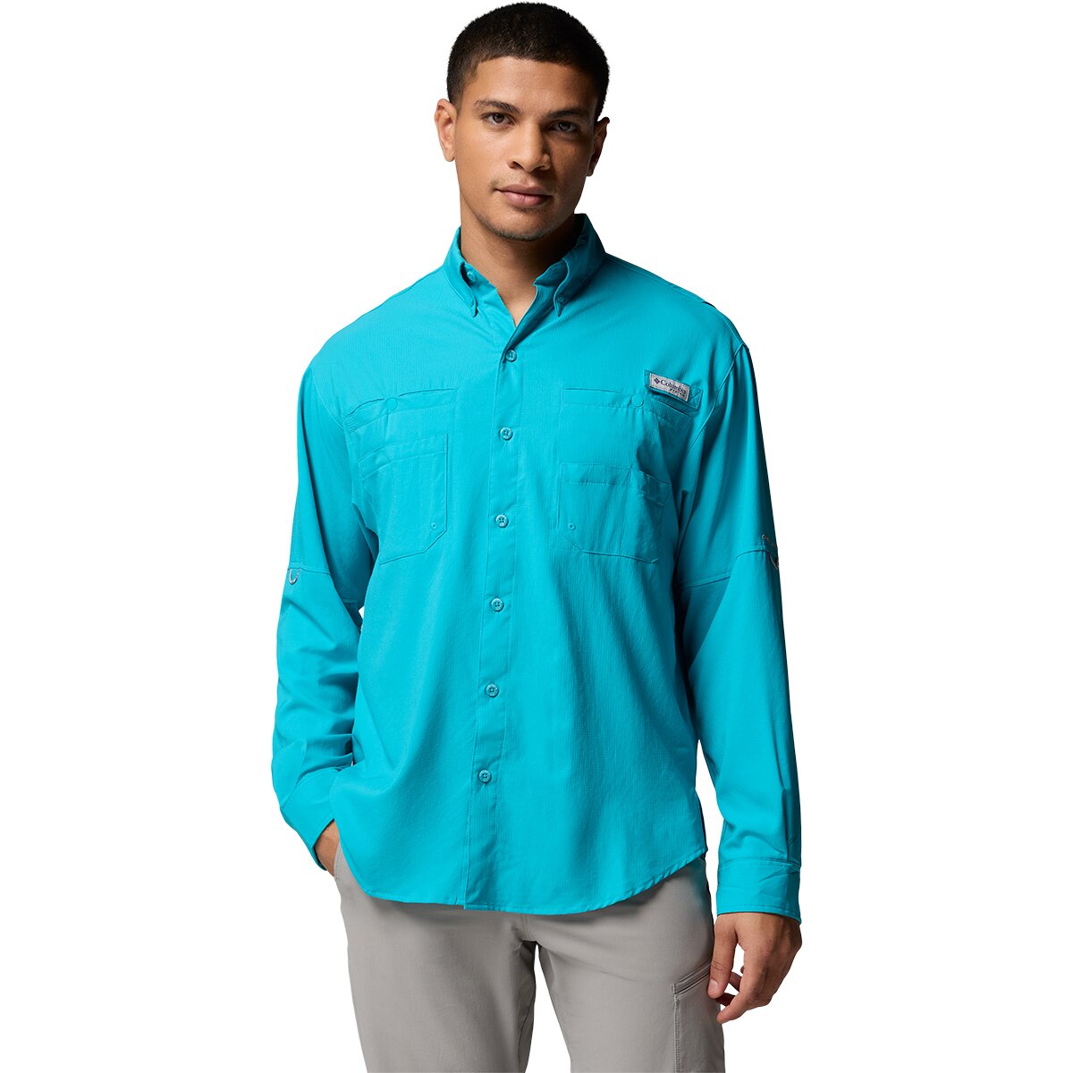 Image of Columbia Tamiami II Long-Sleeve Shirt - Men's Ocean Teal, M