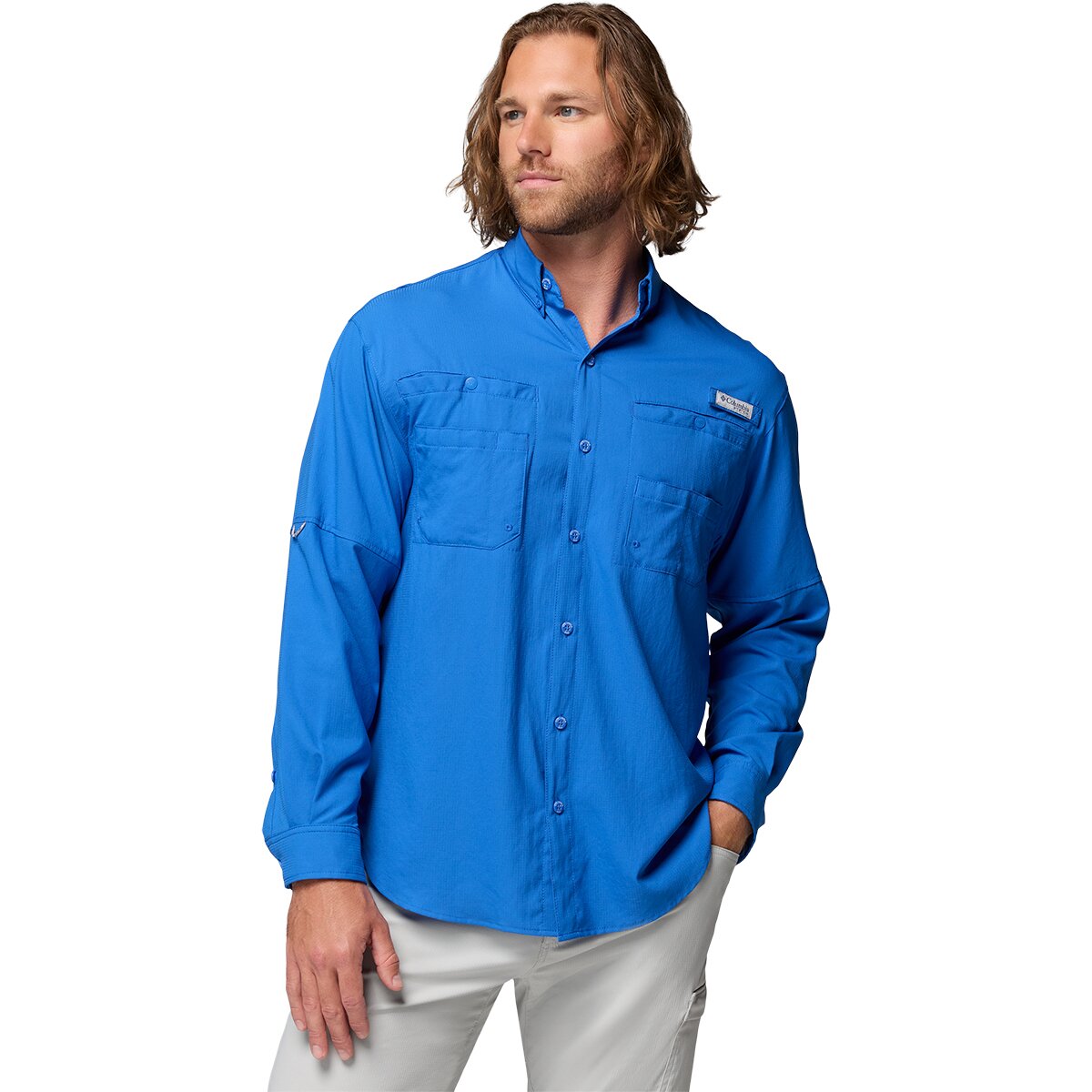Image of Columbia Tamiami II Long-Sleeve Shirt - Men's Vivid Blue, L