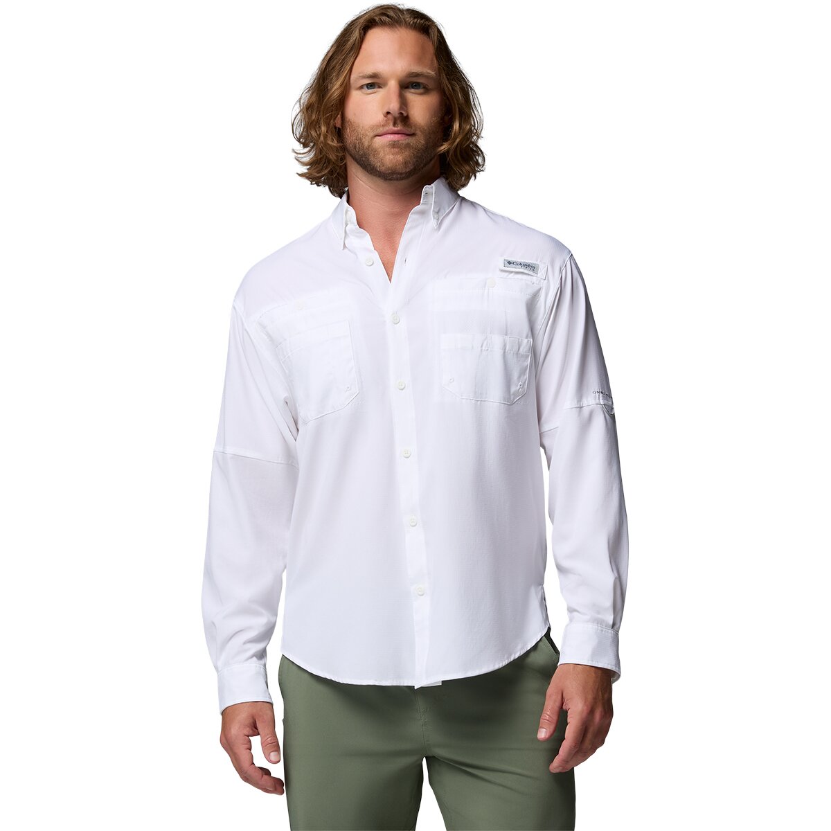 Image of Columbia Tamiami II Long-Sleeve Shirt - Men's White, S