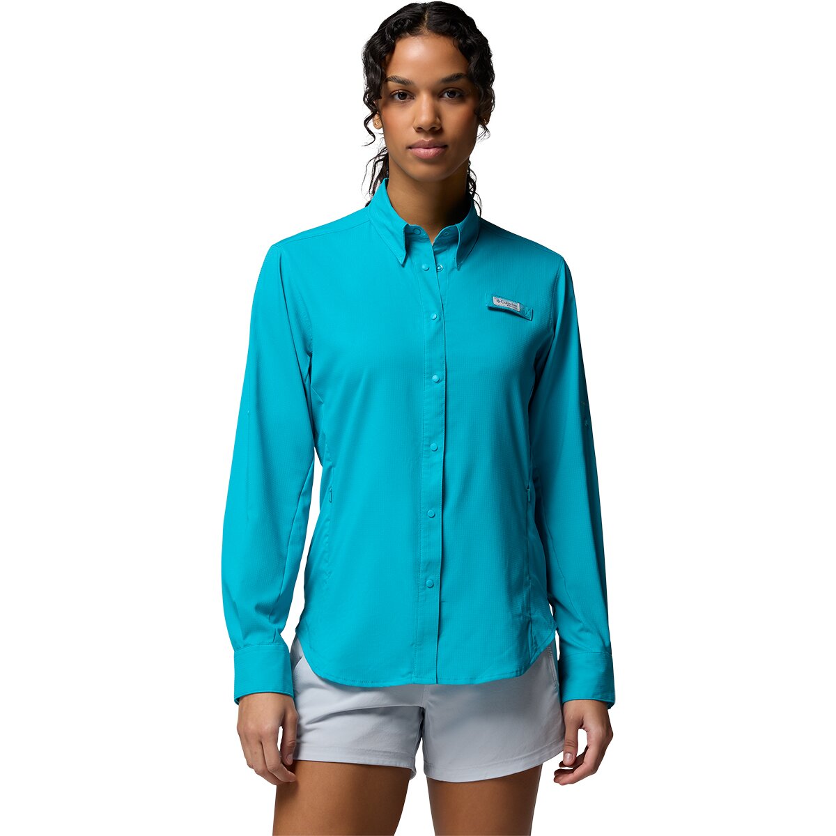 Image of Columbia Tamiami II Long-Sleeve Shirt - Women's Ocean Teal2, L
