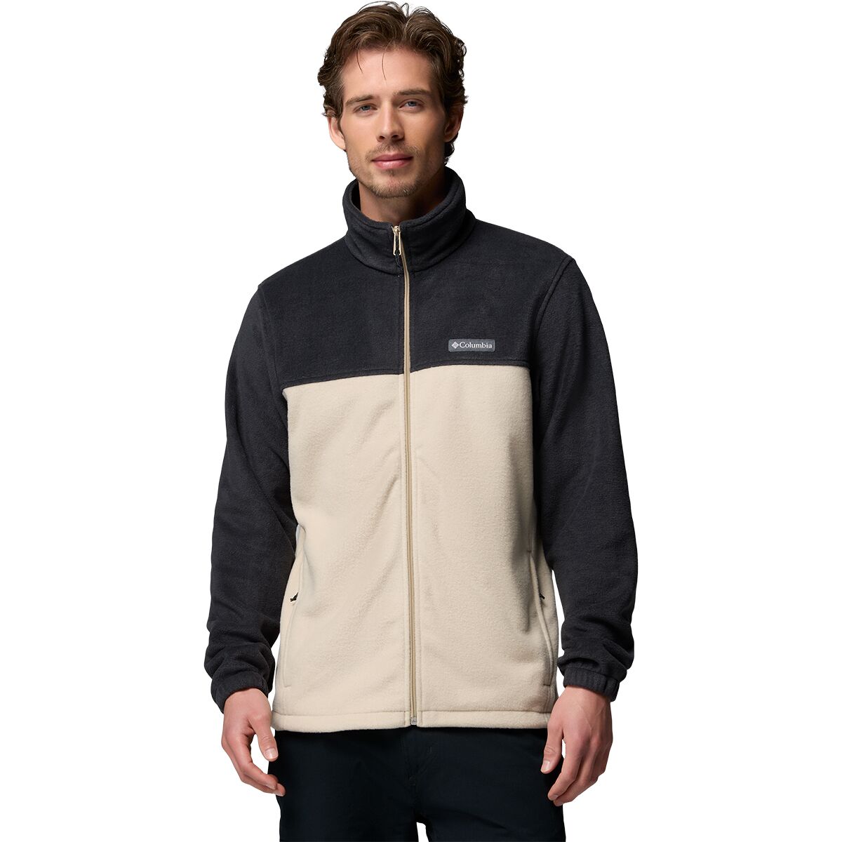 Image of Columbia Steens Mountain Full-Zip 2.0 Fleece Jacket - Men's Ancient Fossil/Black, M