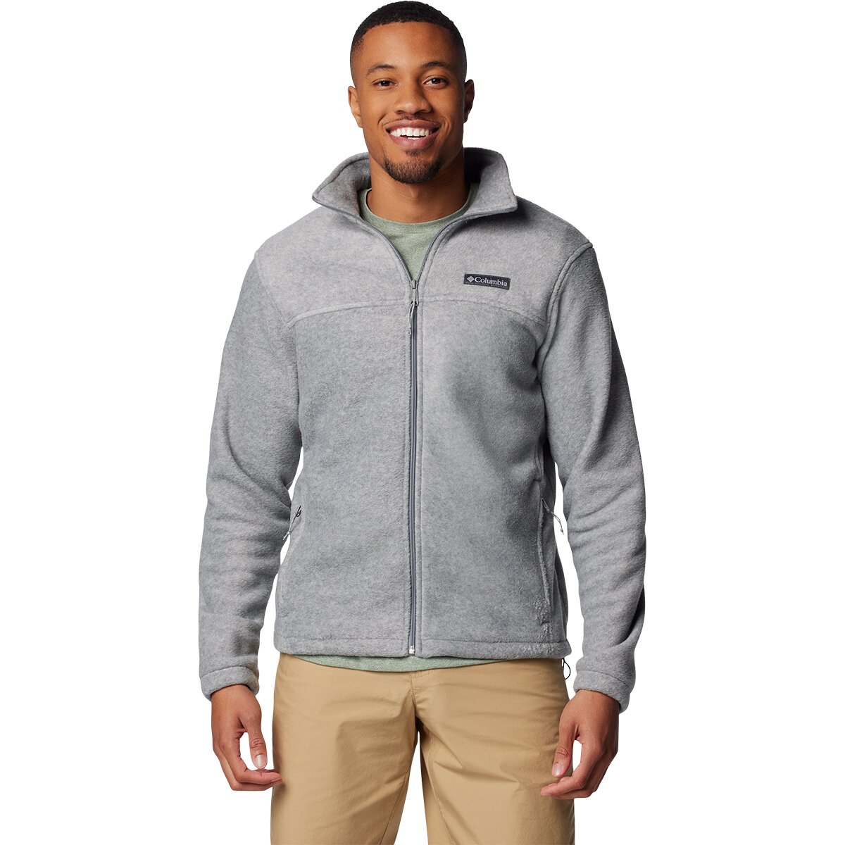 Image of Columbia Steens Mountain Full-Zip 2.0 Fleece Jacket - Men's Light Grey Heather, XXL