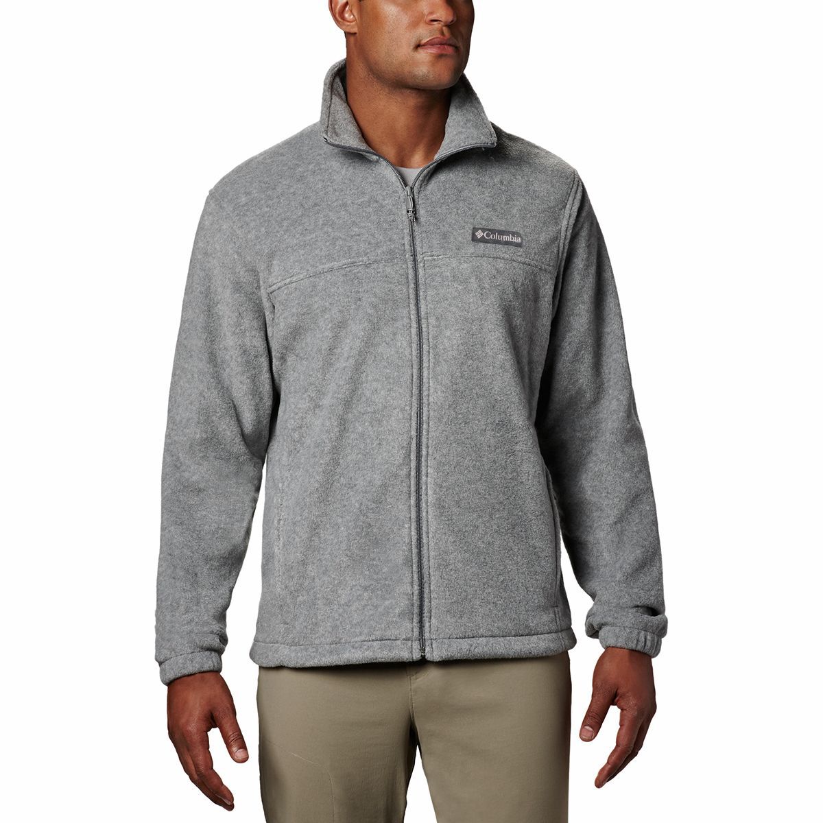 Image of Columbia Steens Mountain Full-Zip 2.0 Fleece Jacket - Men's Light Grey Heather, M