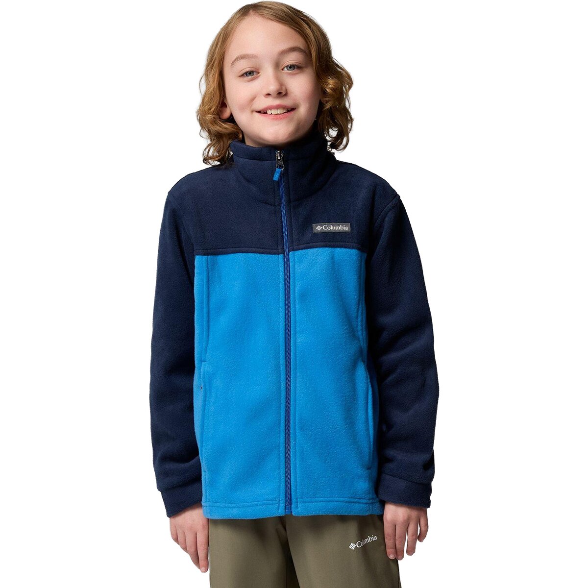 Image of Columbia Steens Mountain II Fleece Jacket - Boys' Bright Indigo/Collegiate Navy, XL