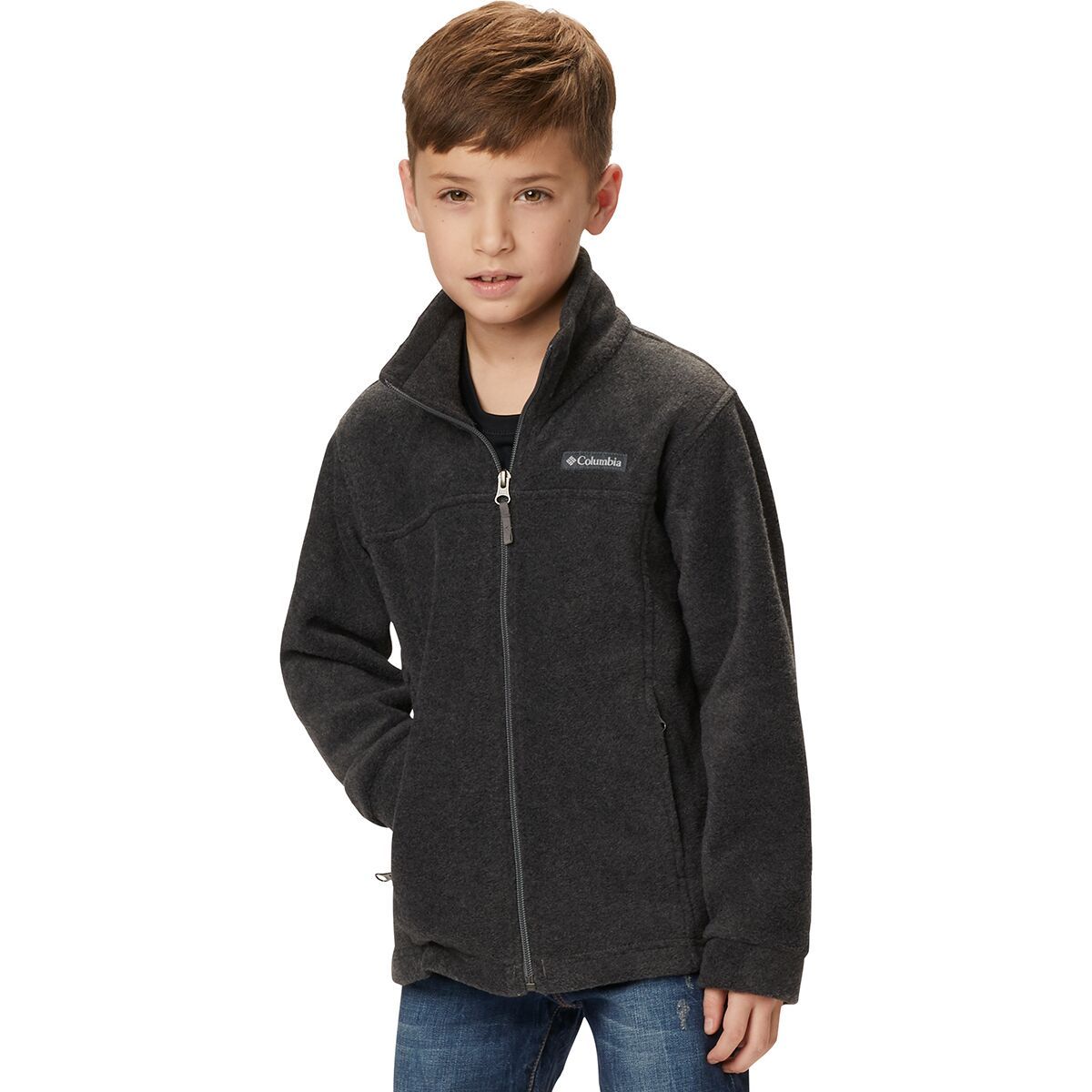 Columbia Steens Mountain II Fleece Jacket - Boys' Charcoal Heather, M