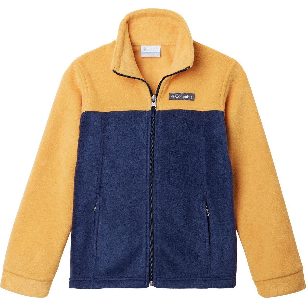 Columbia Steens Mountain II Fleece Jacket - Boys' Raw Honey/Collegiate Navy, XXS