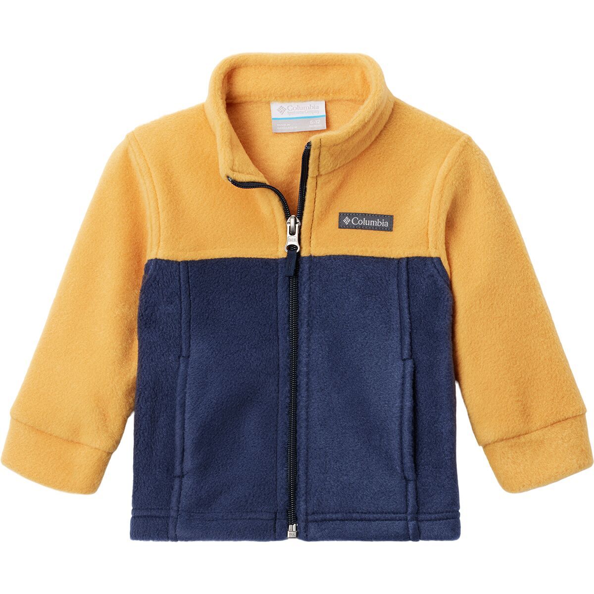 Columbia Steens II Mountain Fleece Jacket - Infant Boys' Raw Honey/Collegiate Navy, 18/24M