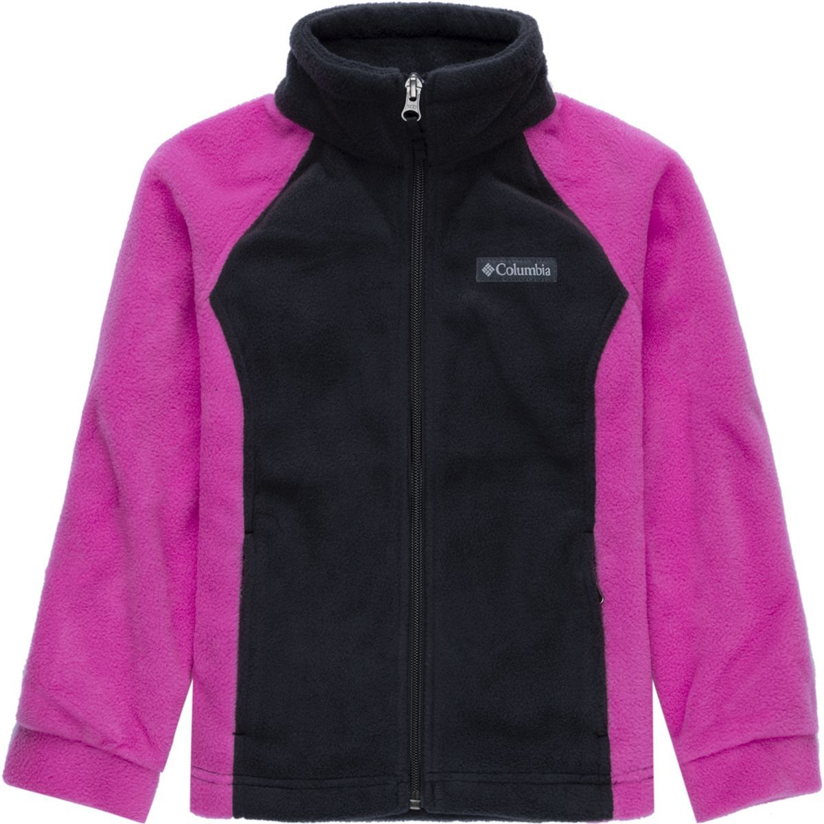 Columbia Benton Springs Fleece Jacket - Girls' Black/Pink Ice, XS