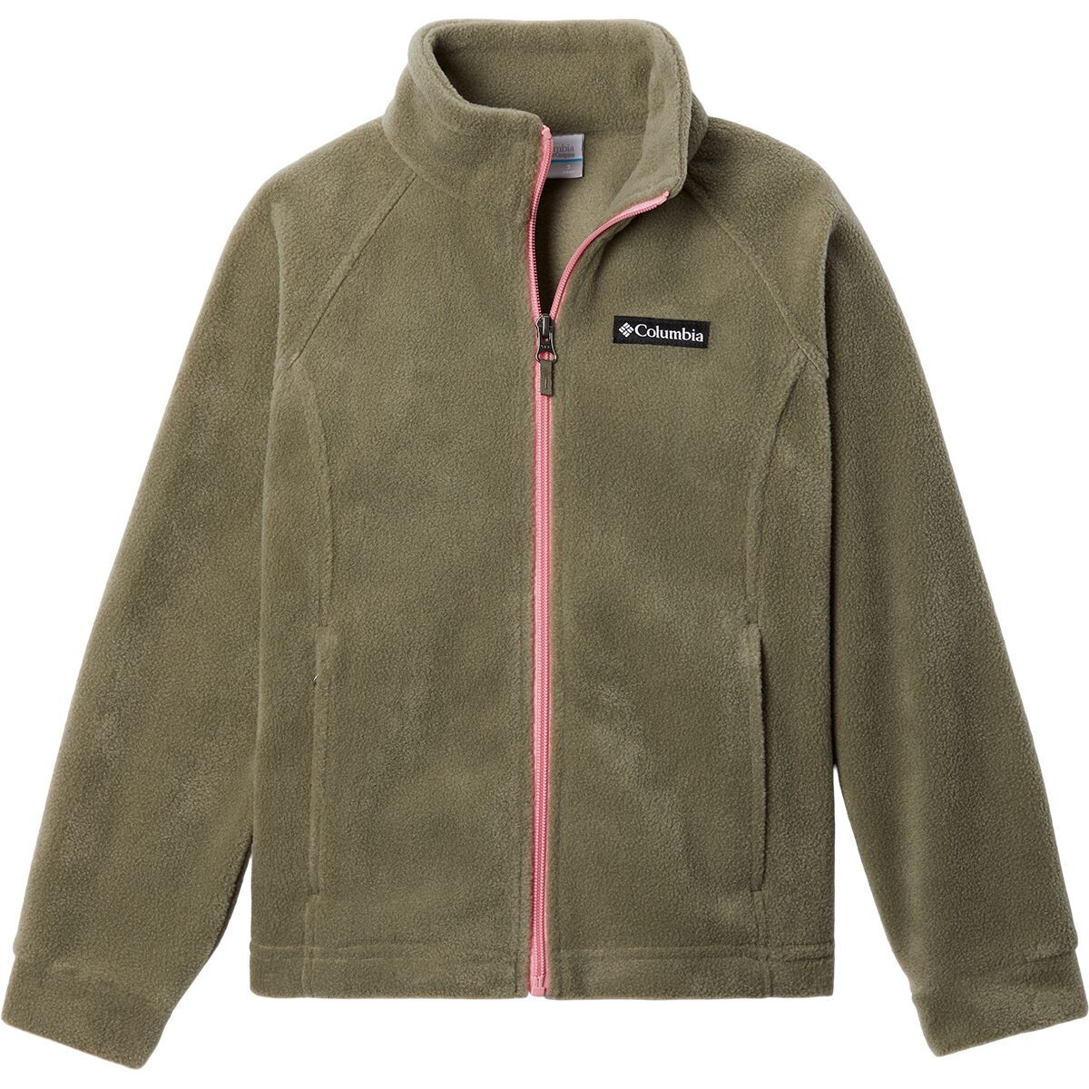 Columbia Benton Springs Fleece Jacket - Girls' Stone Green/Pink Orchid, L