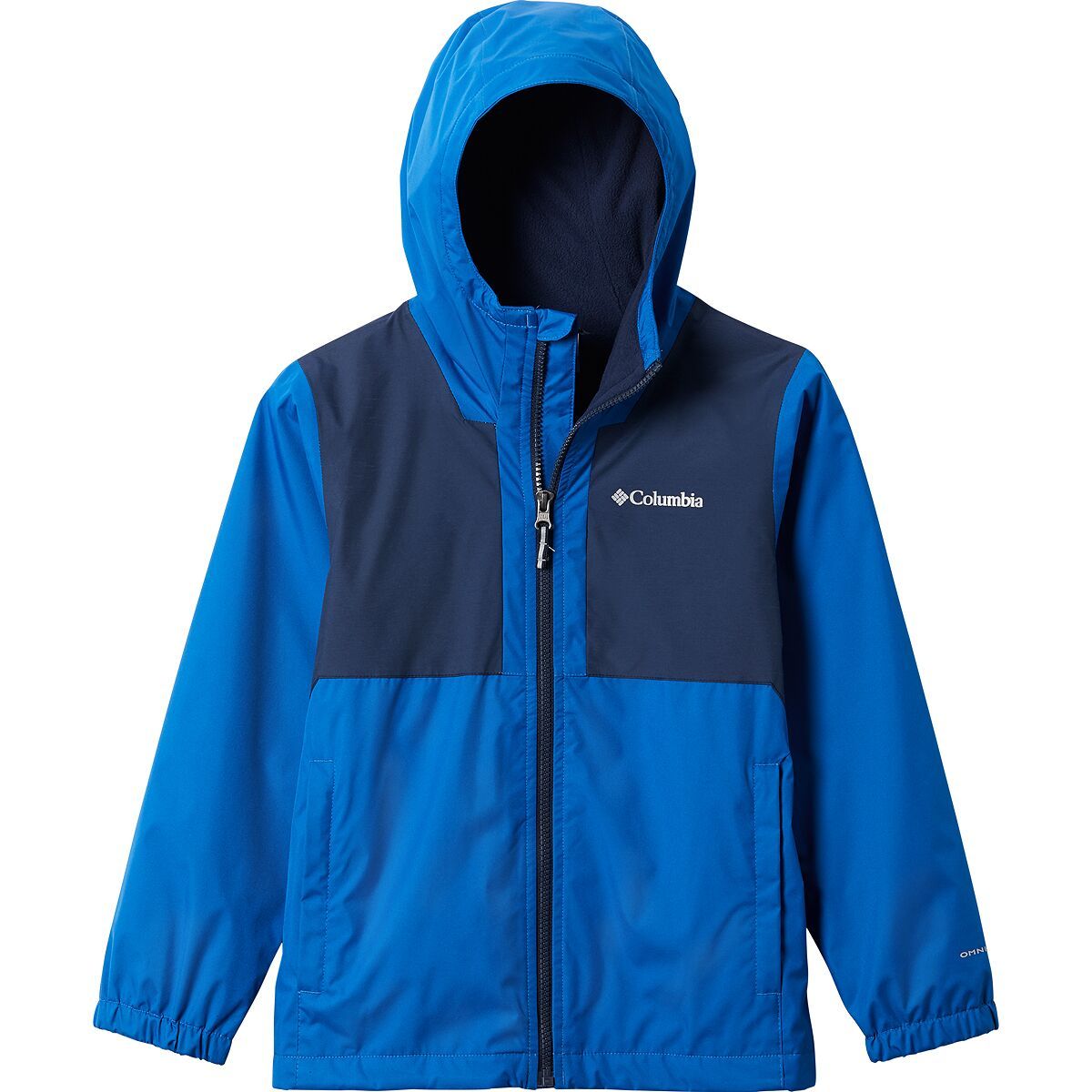 Columbia Rainy Trails Fleece Lined Jacket - Boys' Bright Indigo/Coll Navy Slub, XL