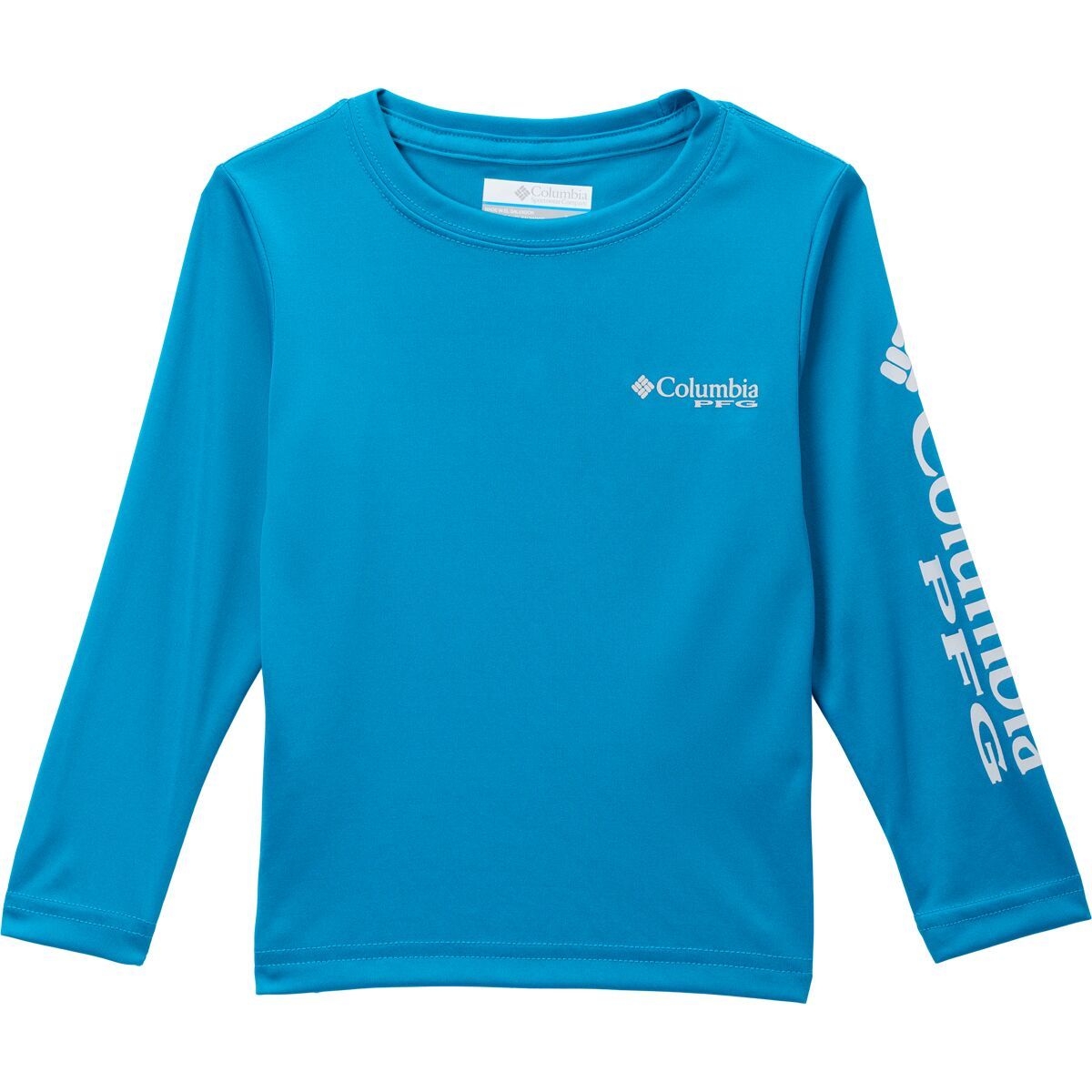 Columbia Terminal Tackle Long-Sleeve Shirt - Toddler Boys' Blue Echo/Cool Grey Logo, 2T