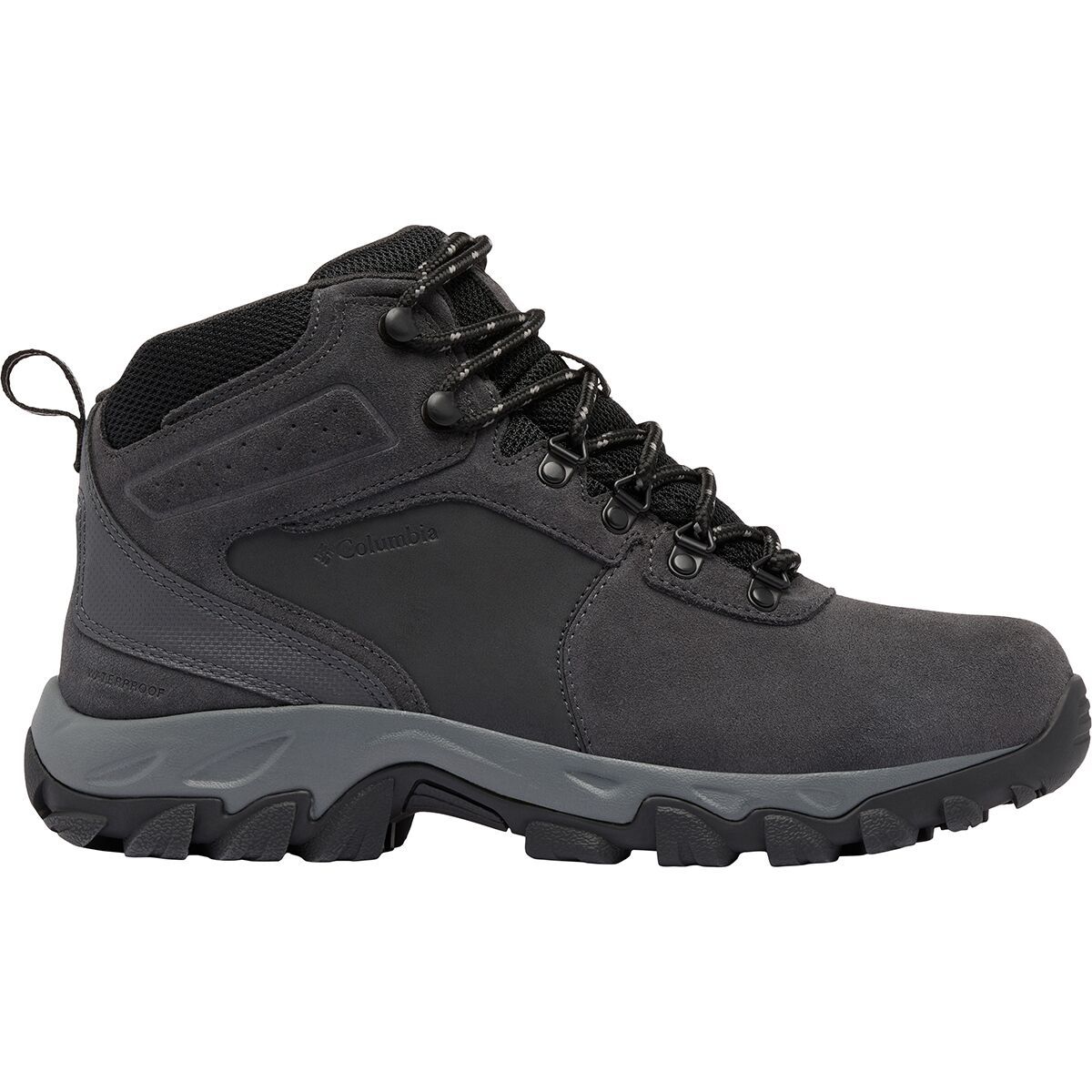 Image of Columbia Newton Ridge Plus II Suede WP Wide Hiking Boot - Men's Shark/Black2, 11.0