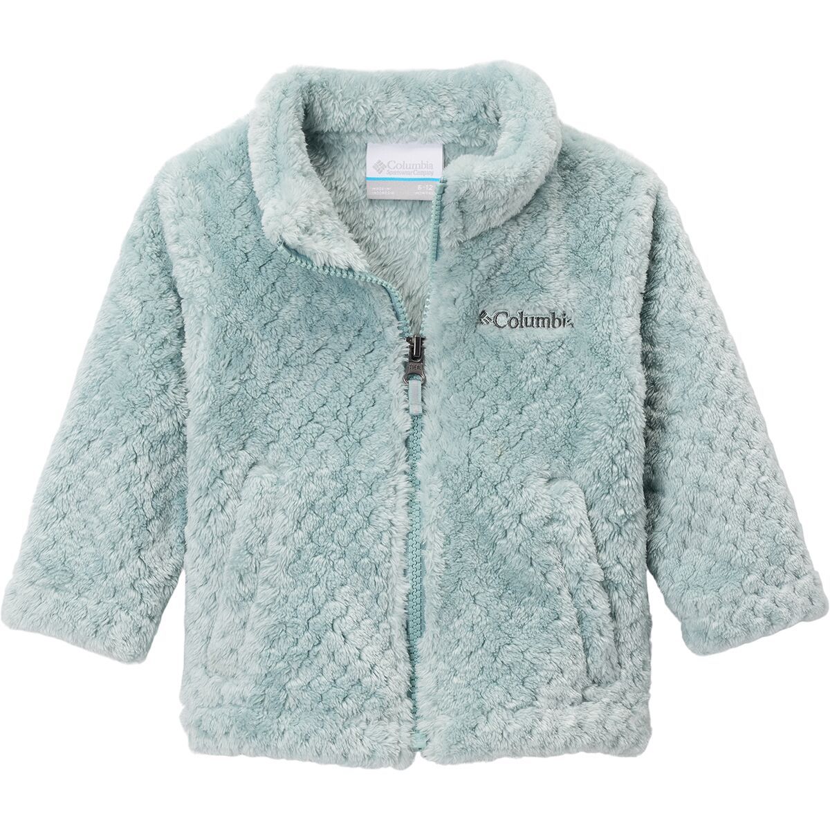 Image of Columbia Fire Side Sherpa Full-Zip Jacket - Infants' Crushed Blue, 3/6M