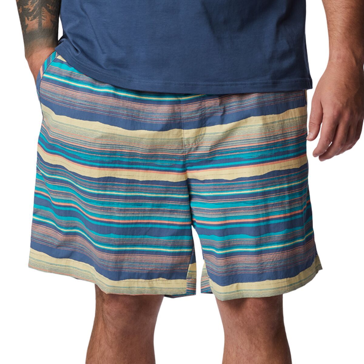 Columbia Summerdry 6in Short - Men's Bluestone Horizons Stripe Multi, L