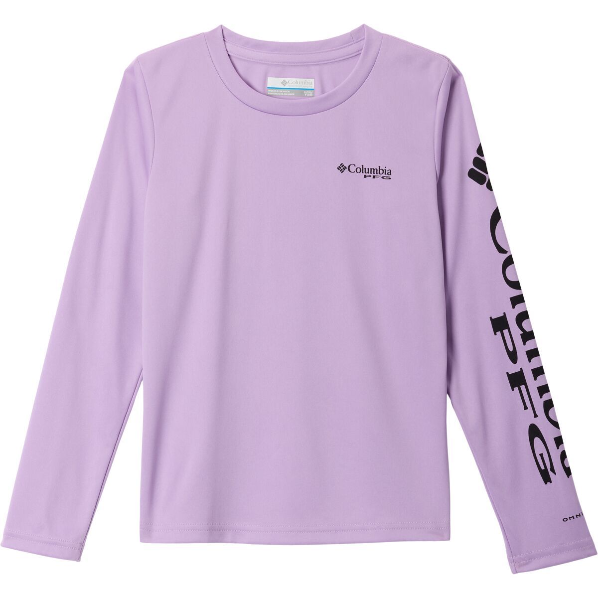 Columbia Tidal Long-Sleeve T-Shirt - Girls' Hydrangea/Black Logo, L